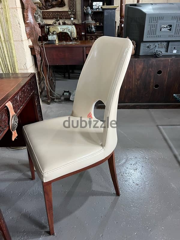 solid wood office with leather chair 5