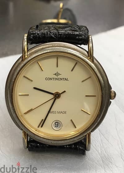 vintage siwss watch Continetal quartz movement works perfectly