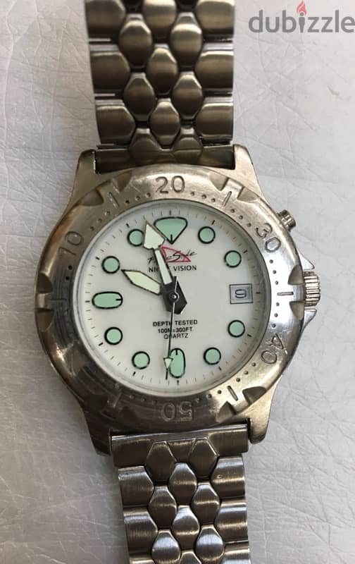 Vintage diver shark Freestyle night vision Watch Men 100M Depth tested 0