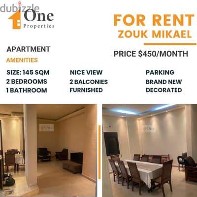 APARTMENT FOR RENT IN ZOUK MIKAEL