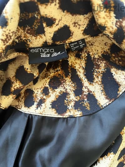 Leopard print tailored elegant long jacket