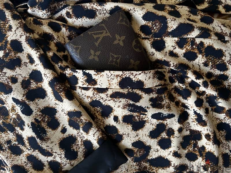 Leopard print tailored elegant long jacket 1