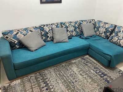 corner sofas with dining table and carpet