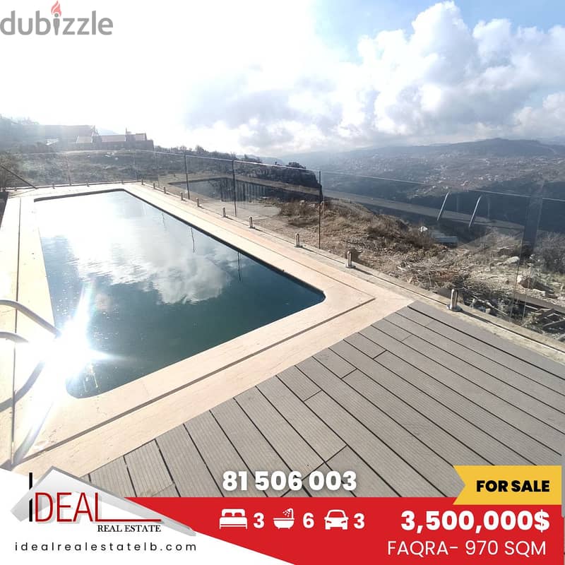 970 sqm Stand-Alone  Villa for sale in faqra  REF#CC2003 0