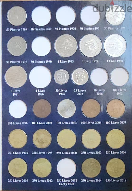 album for lebanese coins since 1924 till 2018 3