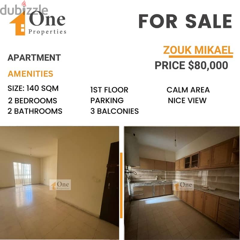 APARTMENT FOR SALE IN ZOUK MIKAEL 0