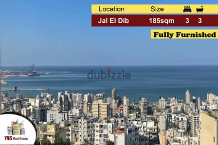 Jal El Dib 185m2 | Fully Furnished | Renovated Flat | Open Sea View|MJ