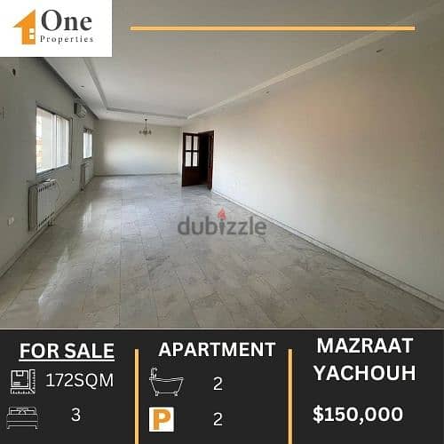 APARTMENT FOR SALE IN MAZRAAT YACHOUH 0