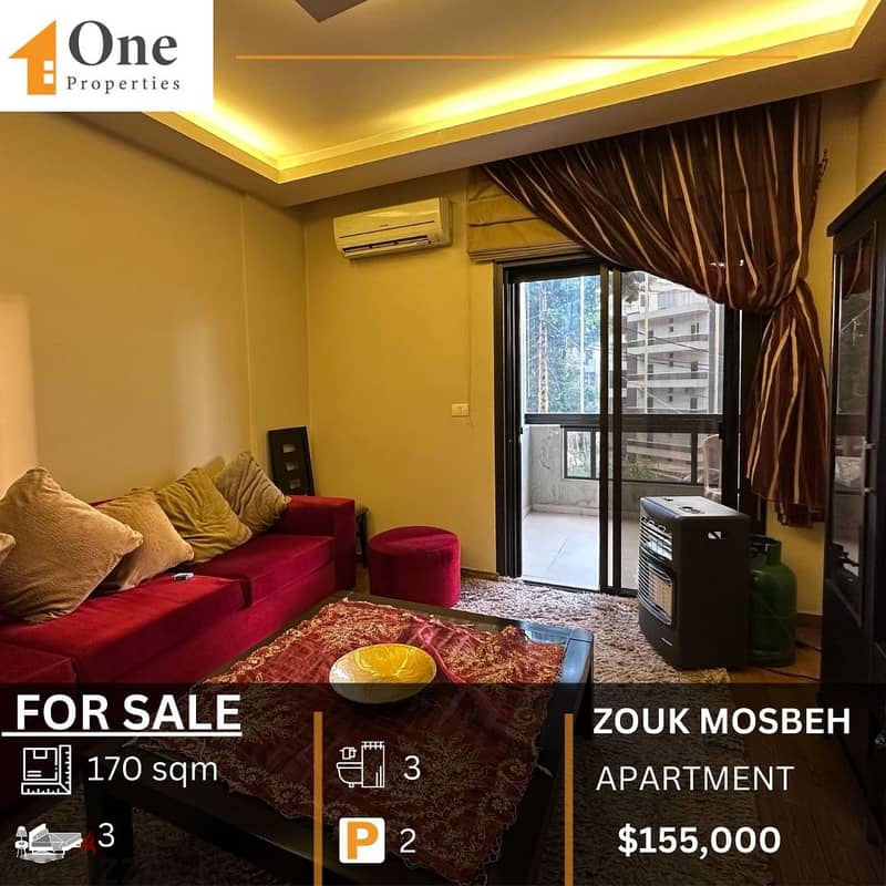 APARTMENT FOR SALE IN ZOUK MOSBEH 0