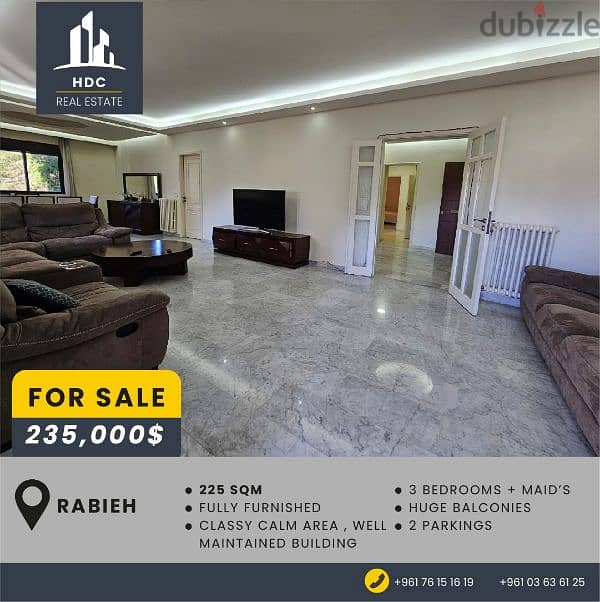 Hot Deal!  Rabieh 225 sqm renovated & furnished for 235000$ 0