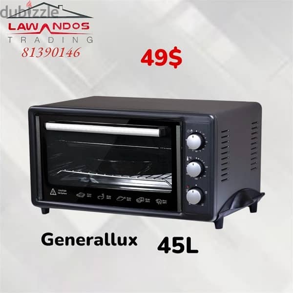 Electric Oven GENERALLUX 45L  فرن كهرباء ٣ مفاتيح 0