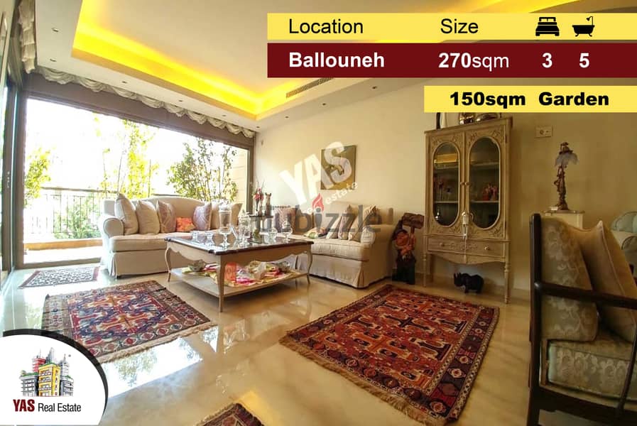 Ballouneh 270m2 | 150m2 Garden | High-End | Unique Property | 0