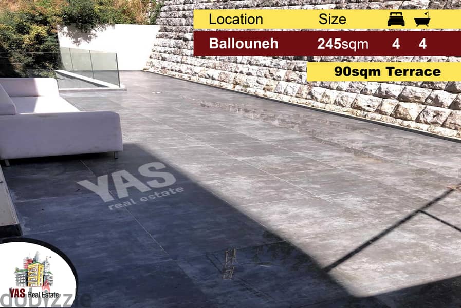 Ballouneh 245m2 | 90m2 Terrace | Panoramic View | Super Luxury | 0