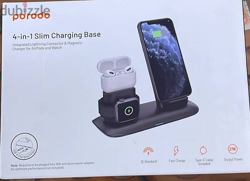 Porodo 4-in-1 slim charging base 0