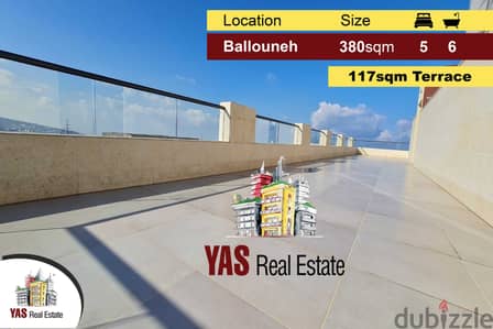 Ballouneh 380m2 Duplex | 117m2 Terrace | New | High-End | Prime | View