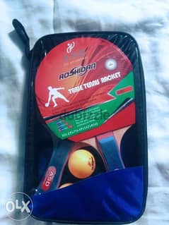 Table Tennis Racket Wooden and 3 ball Ping-pong 0