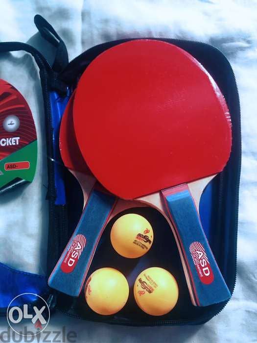 Table Tennis Racket Wooden and 3 ball Ping-pong 1