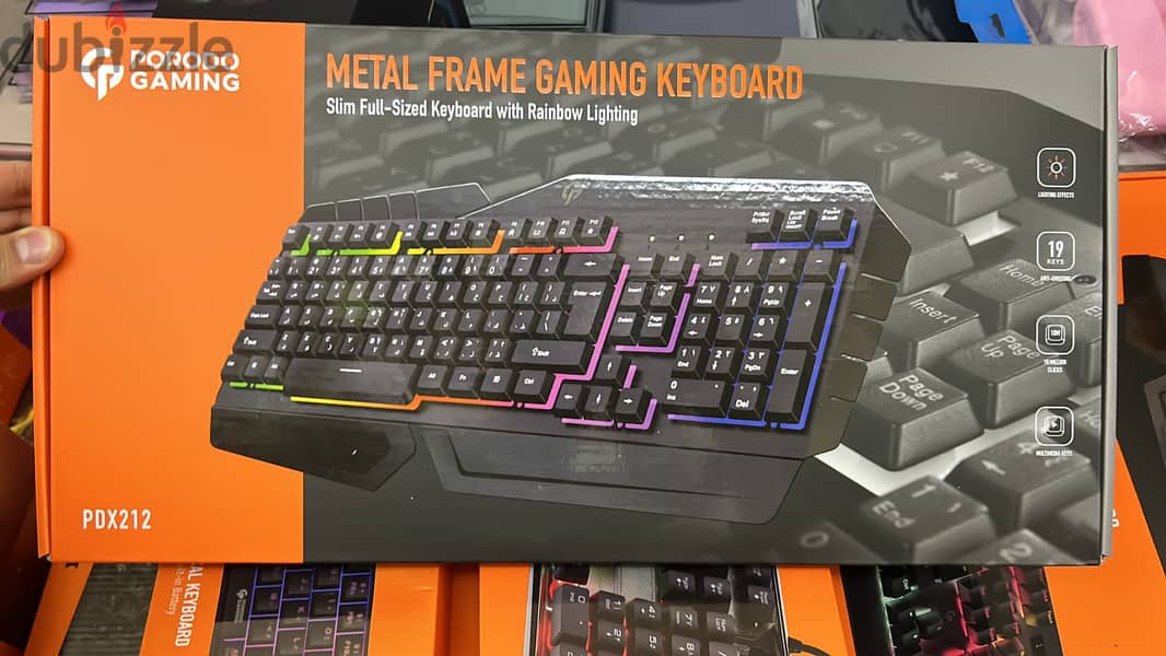 Porodo gaming metal frame gaming keyboard pdx212 original & good pric 0