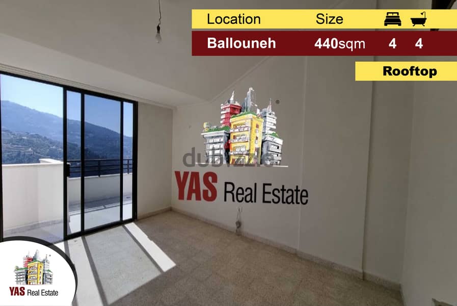 Ballouneh 440m2 Rooftop | 100m2 Terrace | Luxury | Excellent Condition 0