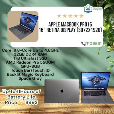 صمّم MacBook Pro 16 للمحترفين الذين يضعون الأداء فوق كل شيىء آخر