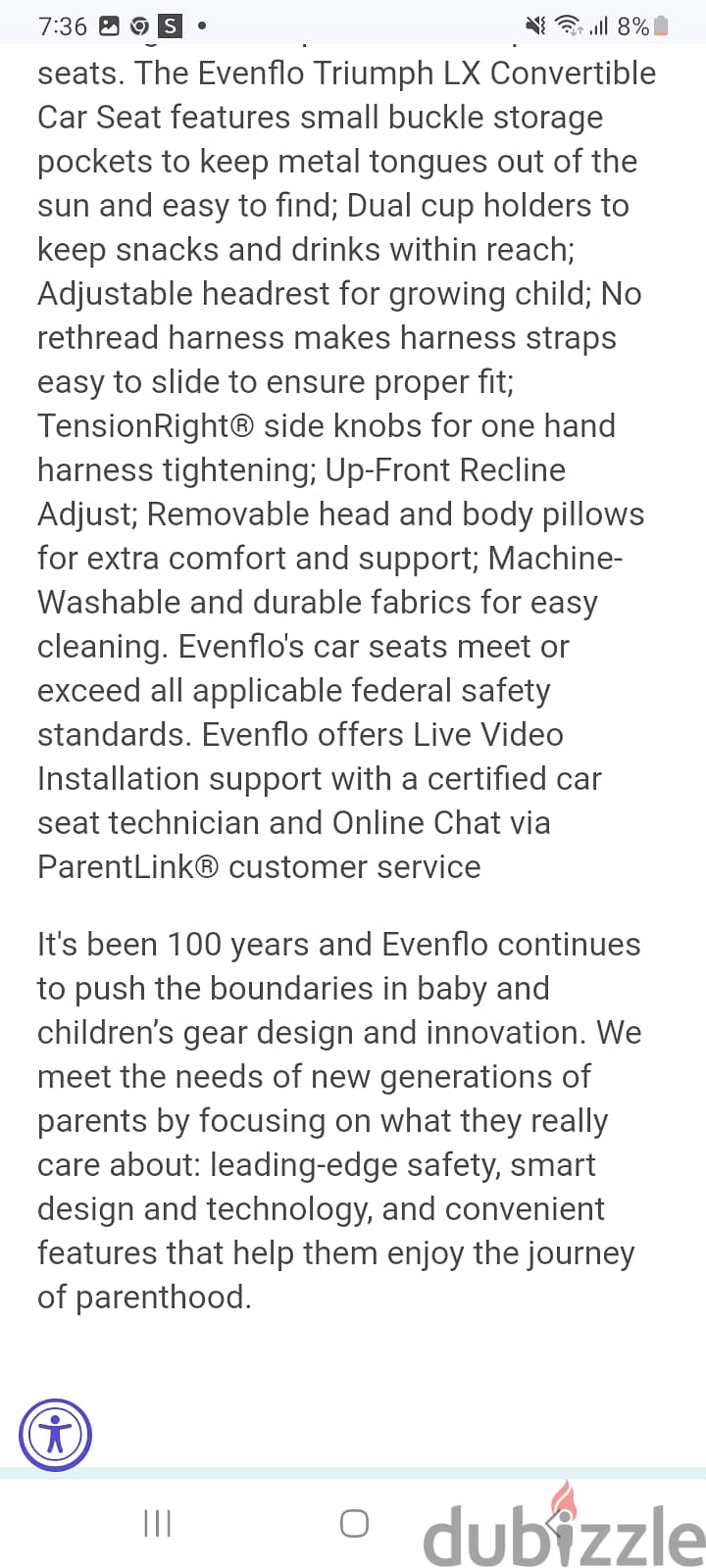 Carseat Evenflo platinum series exellent condition free delivery 4