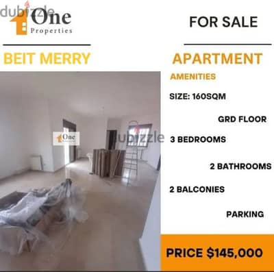 APARTMENT FOR SALE IN BEIT MERRY