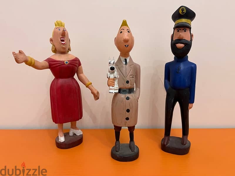 Tintin Haddock Castafiore Wood Statues 30cm 0