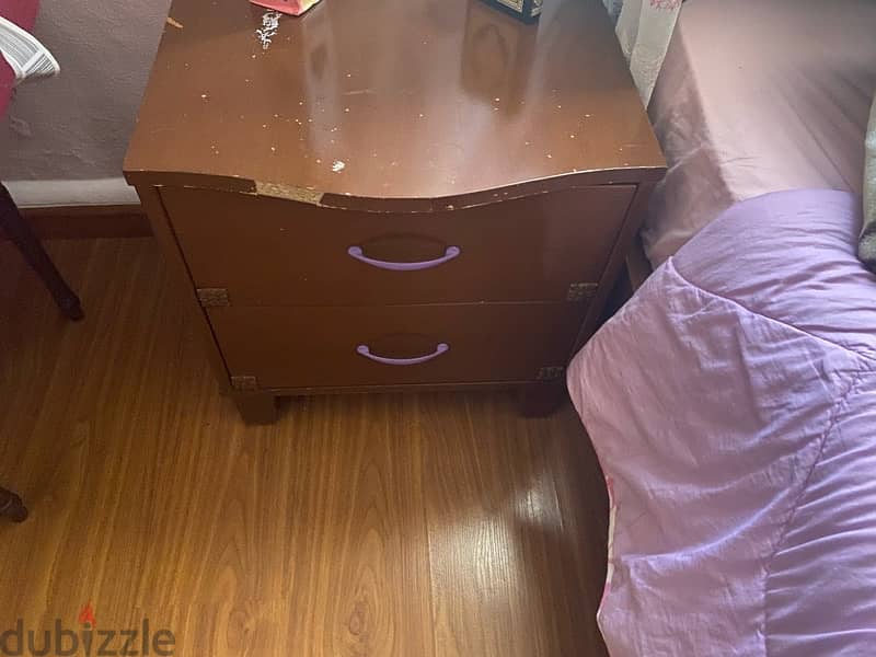 used 1 bed with desk and drawers and mattress 3