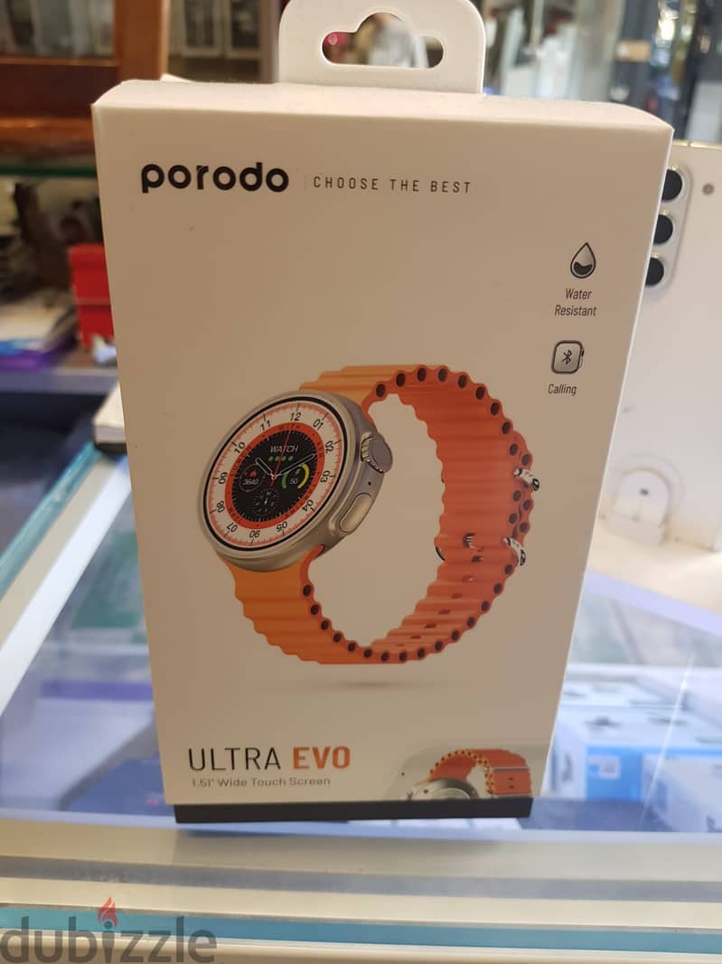 Porodo ultra evo smart watch orange original and new offer 0