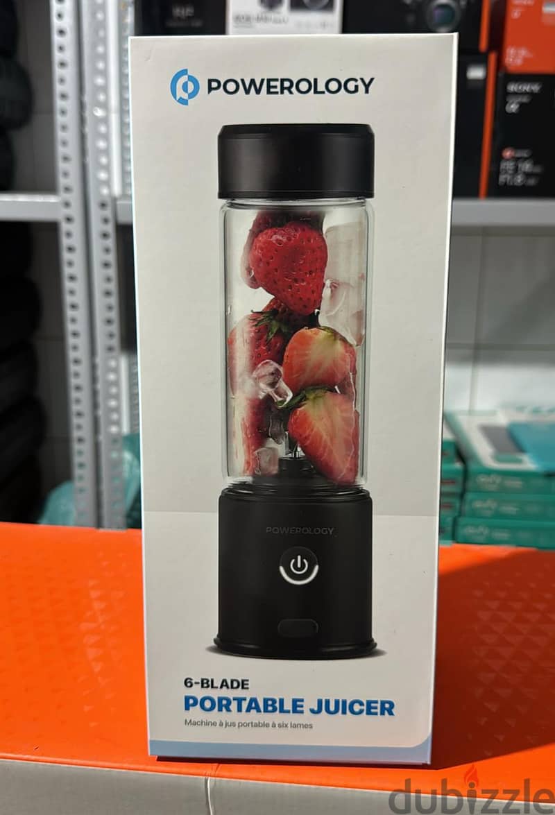 Powerology 6-Blade Portable Juicer 450ml 0