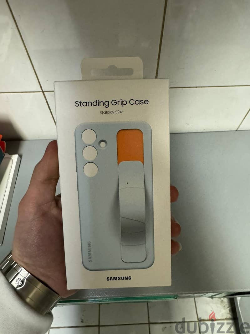 Standing Grip Case Galaxy s24 plus light blue great & good price 0