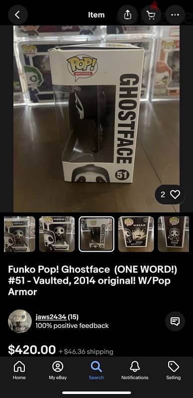 Rare original funko pop ghostface 51 original release (one word) 2014 16