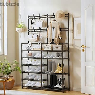 7-Tier Shoe Rack for 24 Pairs with Bonus Storage & Hangers