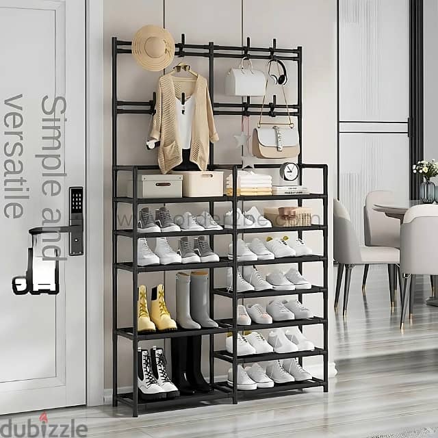 7-Tier Shoe Rack for 24 Pairs with Bonus Storage & Hangers 1