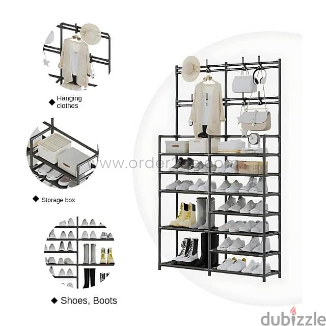 7-Tier Shoe Rack for 24 Pairs with Bonus Storage & Hangers 5