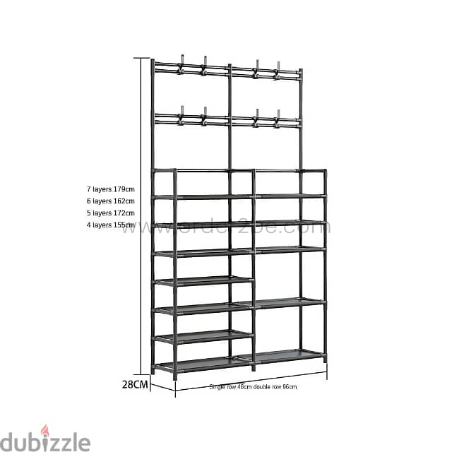 7-Tier Shoe Rack for 24 Pairs with Bonus Storage & Hangers 9