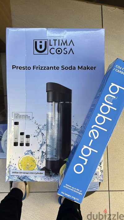 Ultima cosa soda maker black with 60L bubble-bro co2 cylinder origina