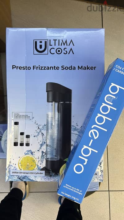 Ultima cosa soda maker black with 60L bubble-bro co2 cylinder