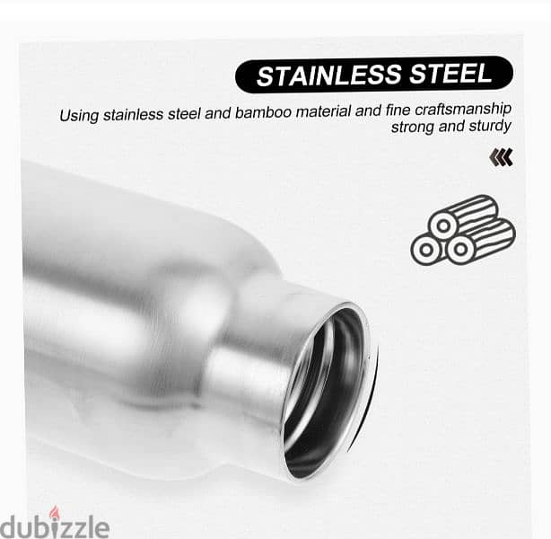 DR stainless steel water bottle bamboo lid (Made in italy)/3$ delivery 1