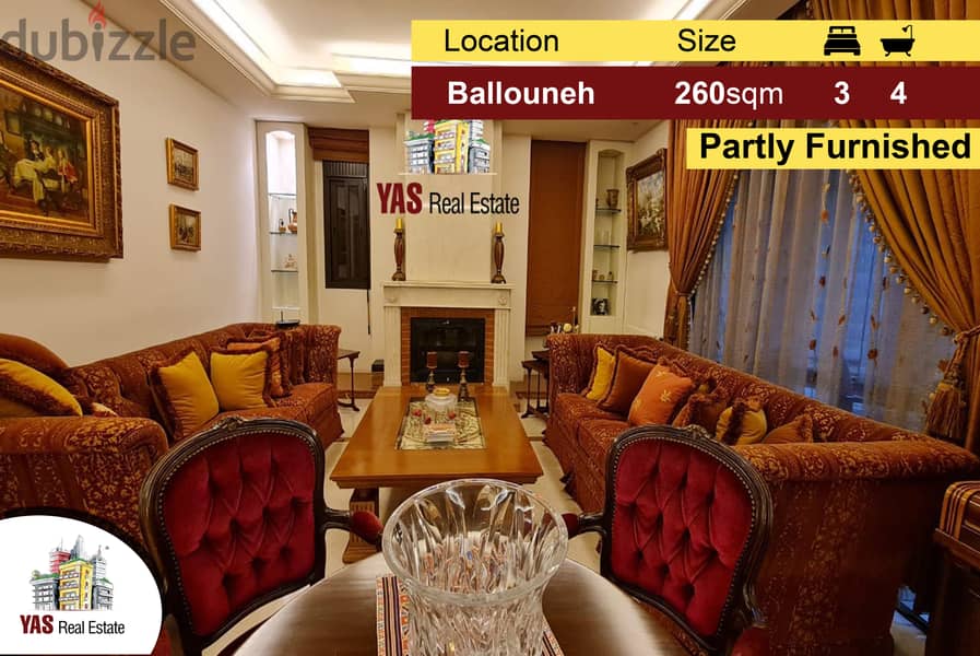 Ballouneh 260m2 | Partly Furnished | High-end | Upgraded | Unique | 0