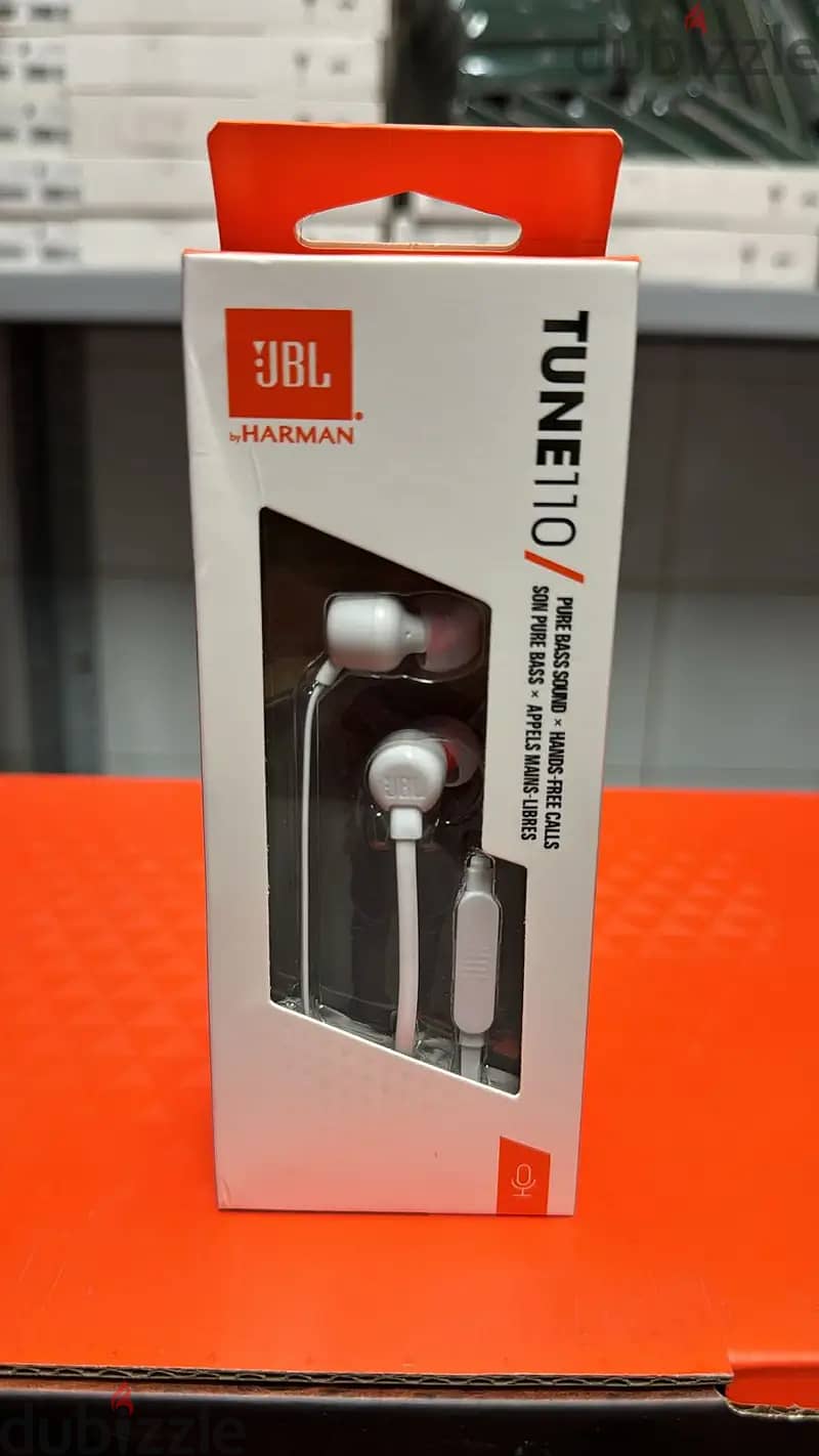 Jbl tune 110 earphones 3.5mm white original & new offer 0