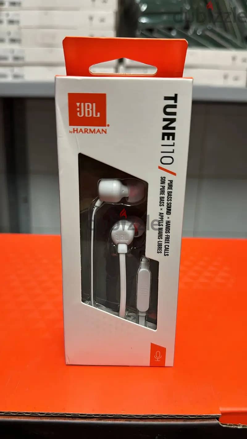 Jbl tune 110 earphones 3.5mm white 0