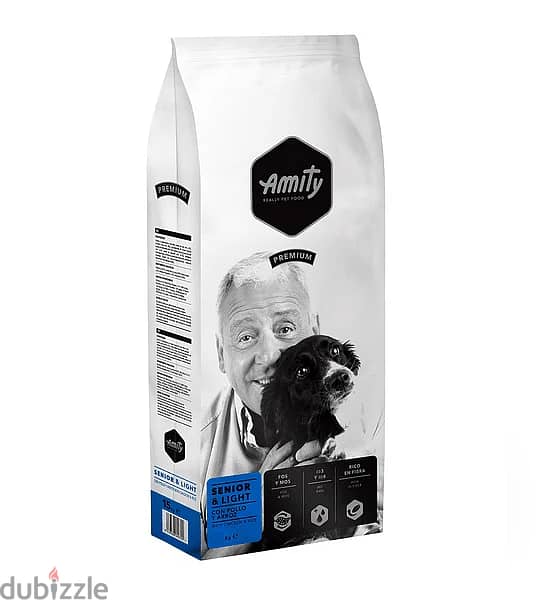 Amity Premium Senior & Light Dog Dry Food - 15 kg 0