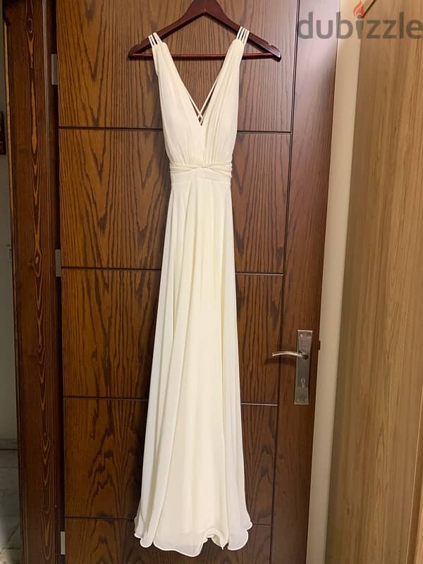 long white wedding dress used only one time 1