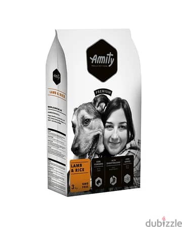 Amity Premium Adult Dog Dry Food -  Lamb & Rice - 15 kg