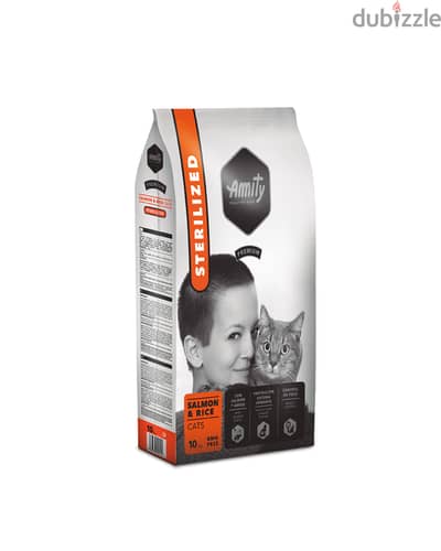 Amity Premium Adult Cat Sterilized Dry Food - Salmon & Rice - 10 kg