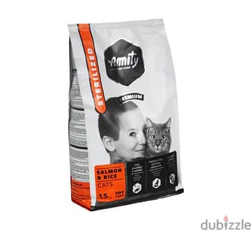 Amity Premium Adult Cat Sterilized Dry Food - Salmon & Rice - 1.5 kg