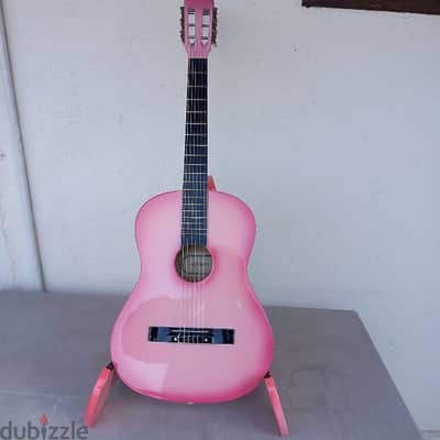 Classic  Guitar - Rose color - size 3/4 with Stand in wood