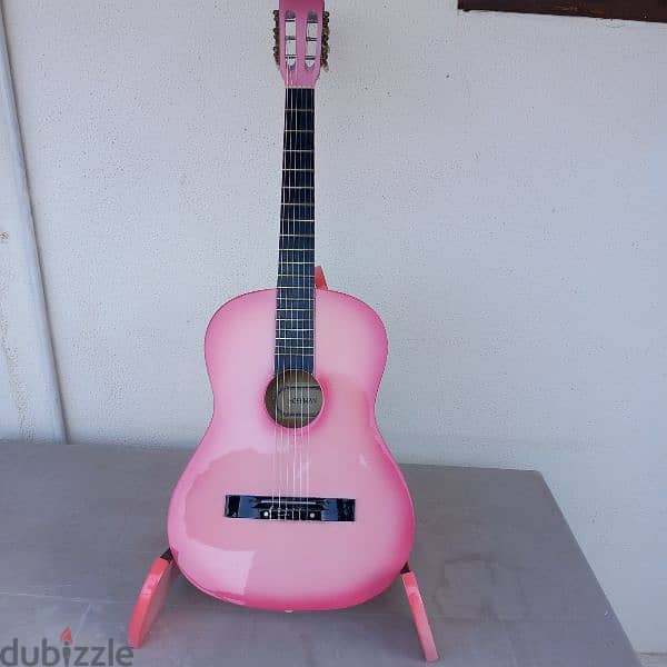 Classic  Guitar - Rose color - size 3/4 with Stand in wood 0