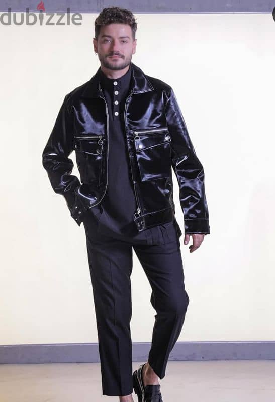 shiny jacket black size M-L 0